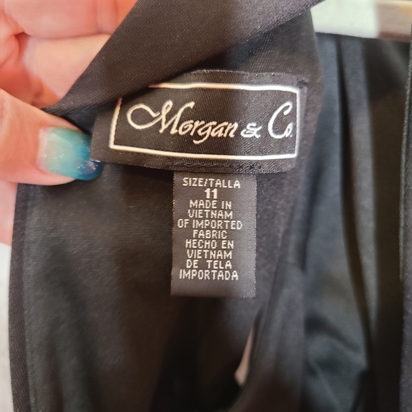 Morgan & Co Black Fit & Flare Dress Party Dance Evening Dress - Picture 3 of 15